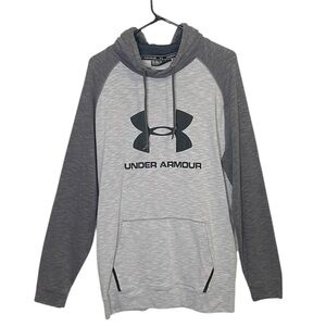 Under Armour Mens Hoodie Sweatshirt ColdGear Gray Pullover Loose Size XL